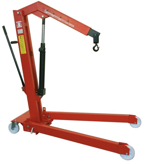 Grue hydraulique pliant 500 kg sur roues.