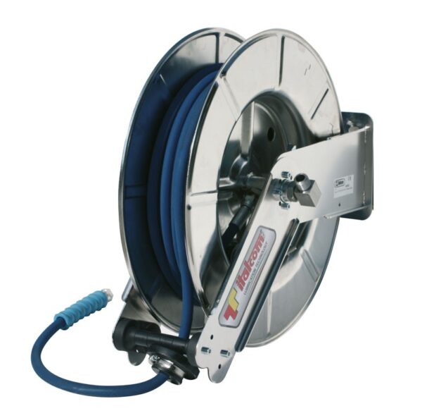 Arrotolatore orientabile inox per acqua con tubo 10m