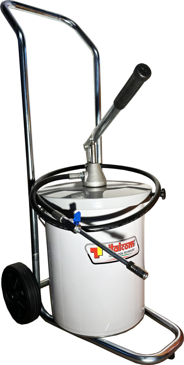 Ingrassatore manuale a leva 15 Kg carrellato