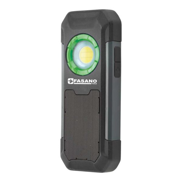 Lampe LED rechargeable de 500 lumens avec des haut-parleurs stéréo sans fil