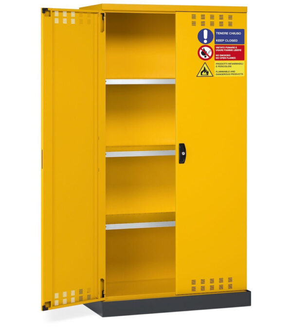 Armoire de sécurité pour peintures et solvants inflammables, 3 étages, 1 baignoire extérieure