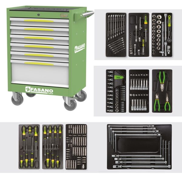 CARRELLO 6 CASSETTI - 205 UTENSILI - 4 moduli