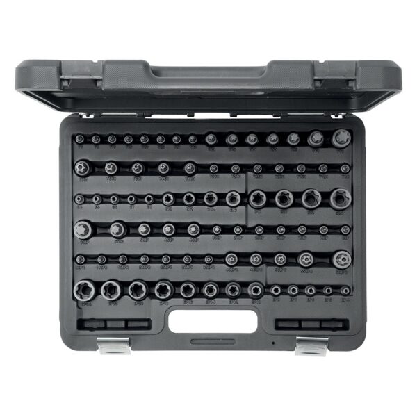 JEU DE 77 OUTILS TORX ET TORX PLUS - FIXATION 1/4'', 3/8'', 1/2''